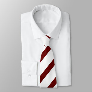 Vit och rödbrun Diagonal-Görad randig Tie Slips