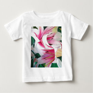 Vit- och Rosa daglig blomsterfärgskonst Tee