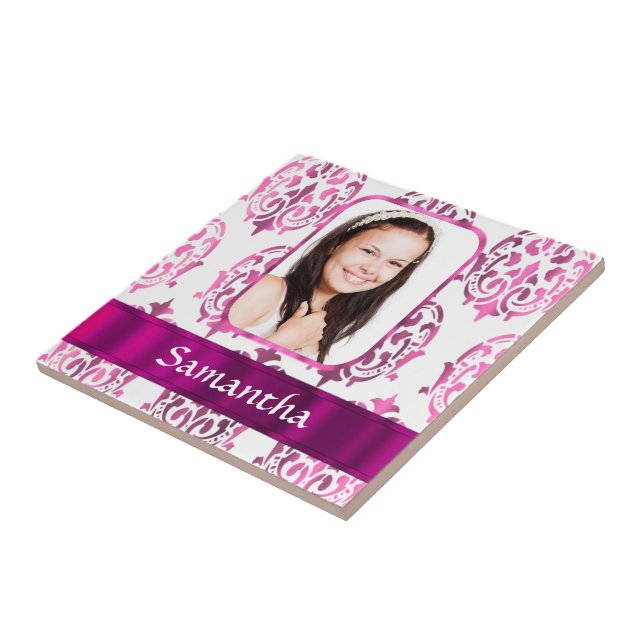 Vit och rosa damm kakelplatta (Sidan)