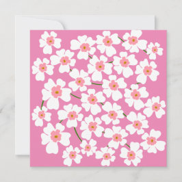 Vit och Rosa Fantasy Flower Power Julkort