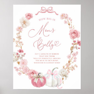 Vit och Rosa hur stor är Mamma Belly-skylten Poster