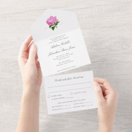 Vit och Rosa Hydrangea Alla i ett