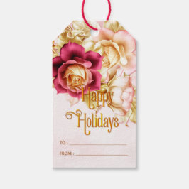 Vit och Rosa jul Ro Glad helg Presentetikett