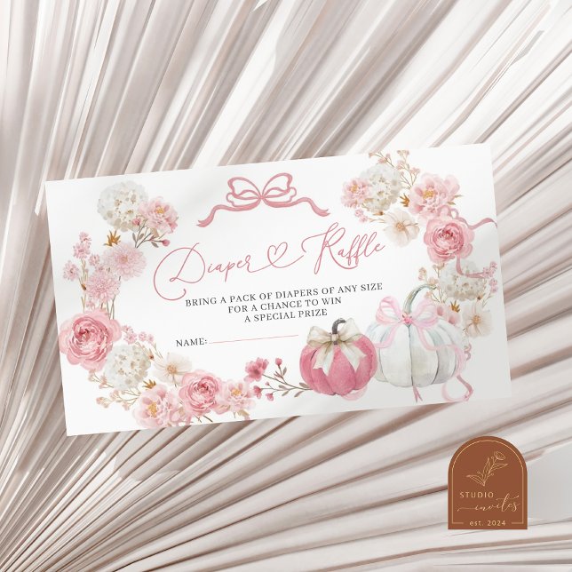 Vit och rosa liten pumpa blöja-raggare tilläggskort (Skapare uppladdad)