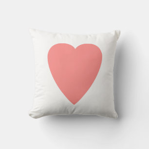 Vit och rosa pastell hjärtformad design kudde