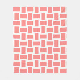 Vit och rosa pastellvävd design fleecefilt