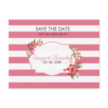 Vit och Rosa Rand- Spara datum