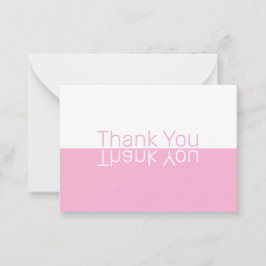 Vit och Rosa Reflection Modern Anpassningsbar Tack Anteckningskort