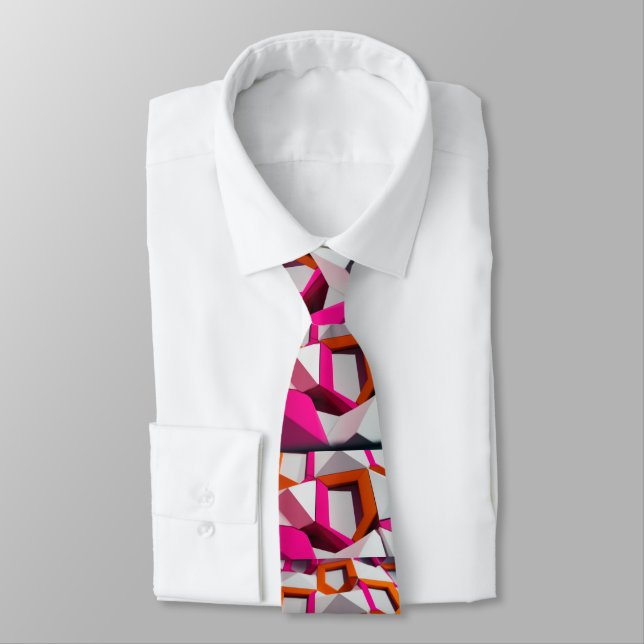 Vit och Rosa Tie Slips (Bunden)