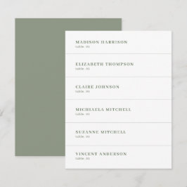 Vit och säng Grönt Bröllop-platskort DIG Inbjudningar
