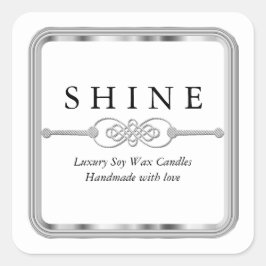 Vit och silver fyrkantig dekal fyrkantigt klistermärke