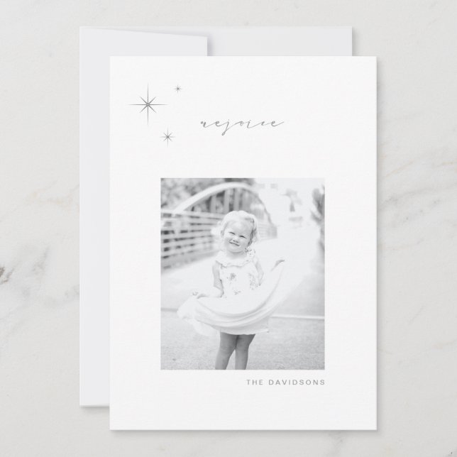 Vit- och Silver-radiant-Helgdag Julkort (Framsida)