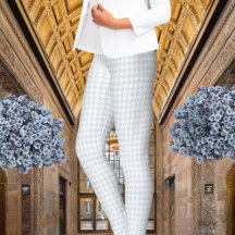 Vit och silverfärgad blått Houndstooth