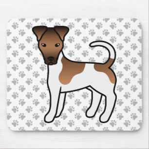 Vit och slät rävsax Terrier Cute Tecknad hund Musmatta