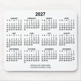 Vit och svart 2027 kalenderkampanj musmatta