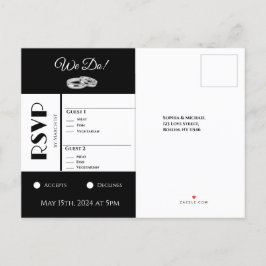 Vit och svart affär-Bröllop OSA - inbjudan Po Vykort