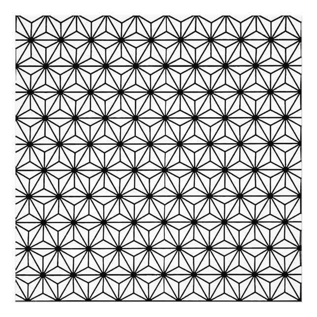 Vit och svart Art Deco stilmönster med trianglar Fototryck (Framsidan)