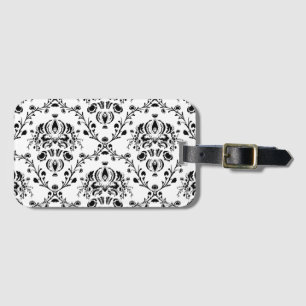 Vit och svart Damask Bagagebricka