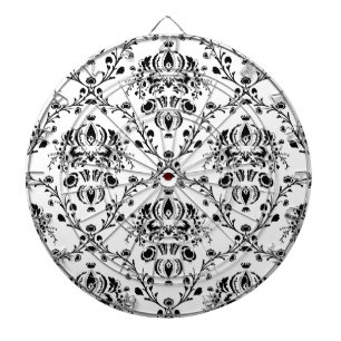 Vit och svart Damask Darttavla