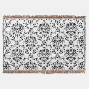 Vit och svart Damask Mysfilt