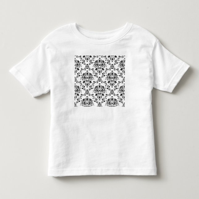 Vit och svart Damask Tee Shirt (Framsida)