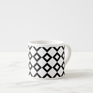 Vit och svart Diamond Mönster Espressomugg