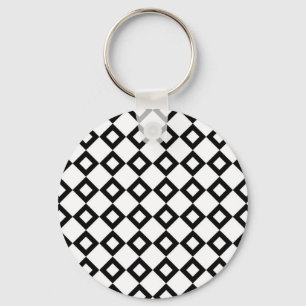 Vit och svart Diamond Mönster Nyckelring