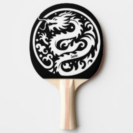Vit och svart drakepersonalisering pingisracket