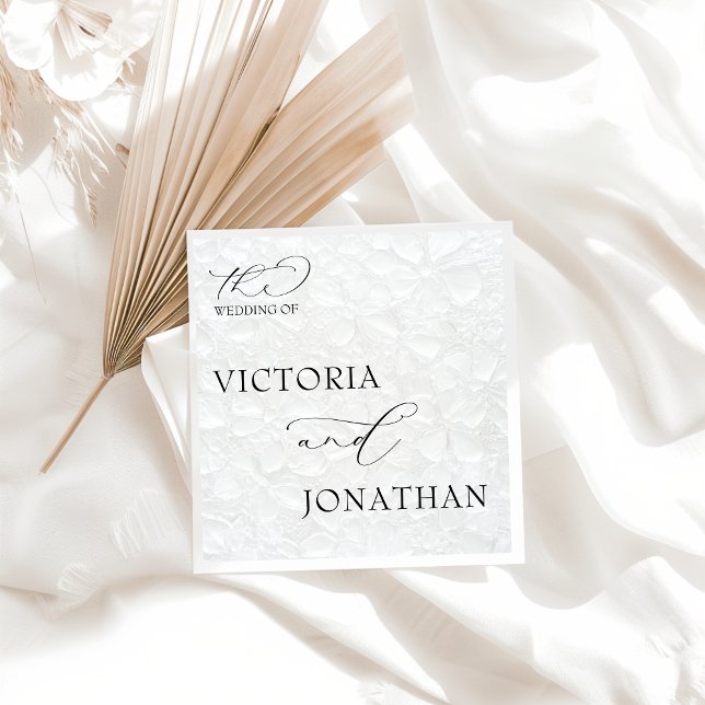 Vit och svart enkel Elegant bröllop Pappersservett (Skapare uppladdad)