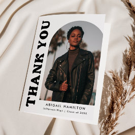 Vit och svart förskjutningsbåge 4 foto Studenten Tack Kort