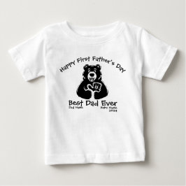Vit och svart Första Fars dag söt björn T Shirt
