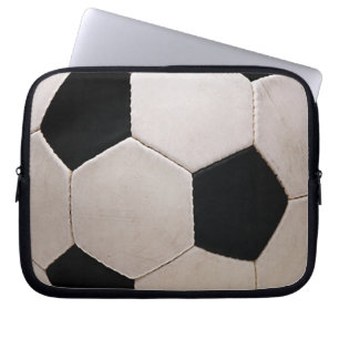 Vit och svart fotbolls-buss laptop fodral