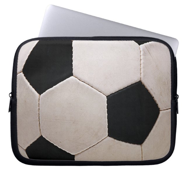 Vit och svart fotbolls-buss laptop fodral (Framsidan)