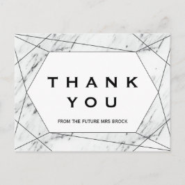 Vit och svart geometrisk Tack Vykort