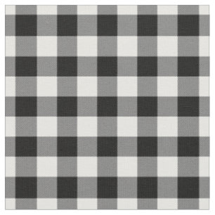 Vit och svart Gingham-ruta Tyg