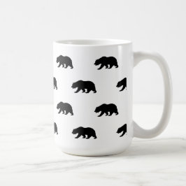 Vit och svart Grizzly Bear Mönster Kaffemugg