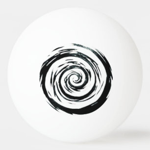 Vit och svart hypnotisk swirlkonst pingisboll