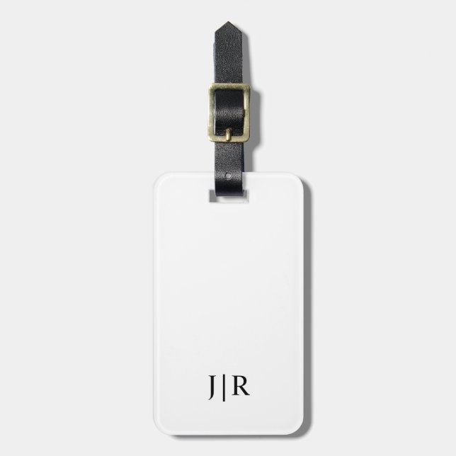 Vit och svart I Modernt monogram Bagagebricka (Vertikal Framsida)
