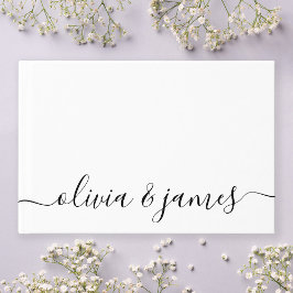 Vit och svart kalligrafi manus bröllop gästböcker