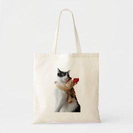 Vit och svart katt och ren jul Leksak Tygkasse