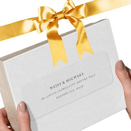 Vit och svart klassisk modern Returadress L Etikett