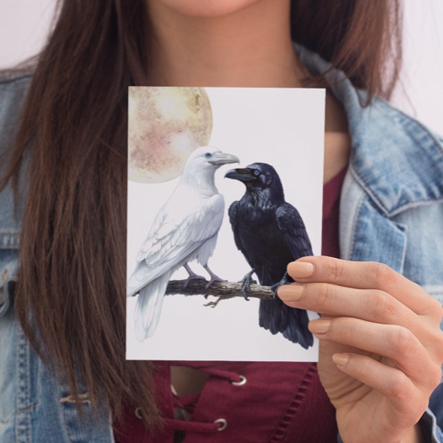 Vit och svart korp vykort (Skapare uppladdad)