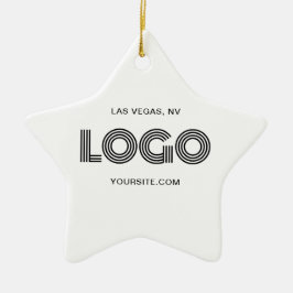 Vit och svart modern Logotyp Julgransprydnad Keramik