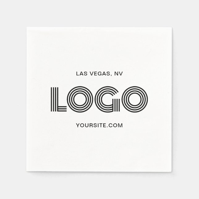 Vit och svart modern Logotyp Pappersservett (Framsidan)