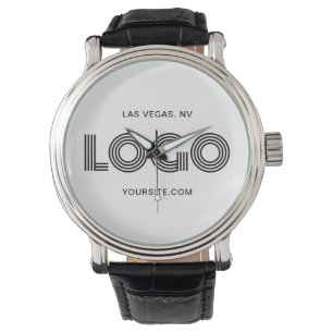 Vit och svart modern rektangulär Logotyp Armbandsur