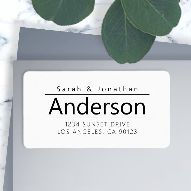 Vit och svart modern Returadress Adressetikett (Skapare uppladdad)