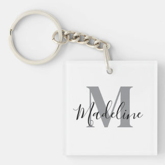 Vit Och Svart Monogram Elegant