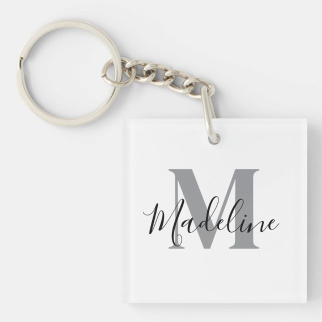 Vit Och Svart Monogram Elegant (Framsidan)