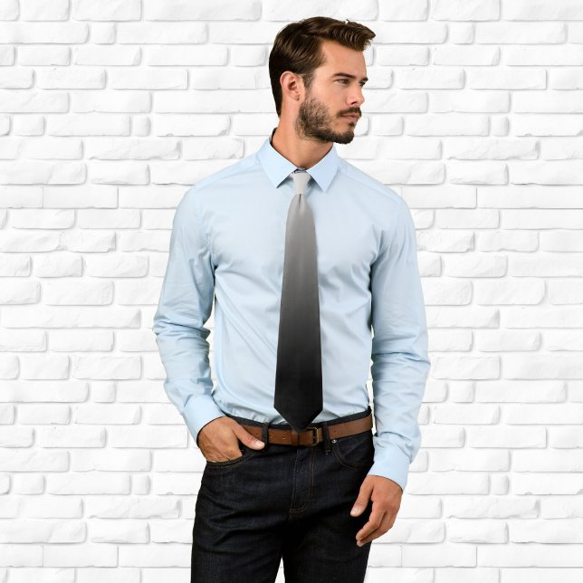 Vit och svart Ombre Slips (White Grey Black Ombre Tie)