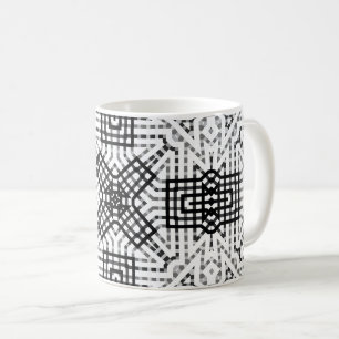 Vit och svart öppen geometrisk mönster Anna Kaffemugg